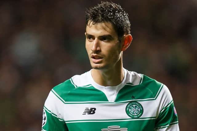Nir Bitton looks on during a break in play during the Champions League play-off clash between Celtic and Malmo at Parkhead. Picture: Getty Images