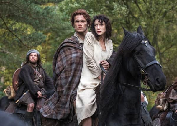 Claire Randall, right, and Sam Heughan