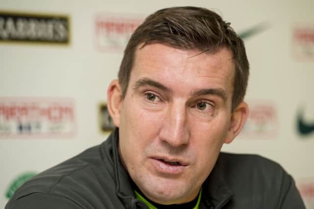 Hibernian Manager Alan Stubbs talks to the press ahead of his side's fixture against Morton. Picture: SNS