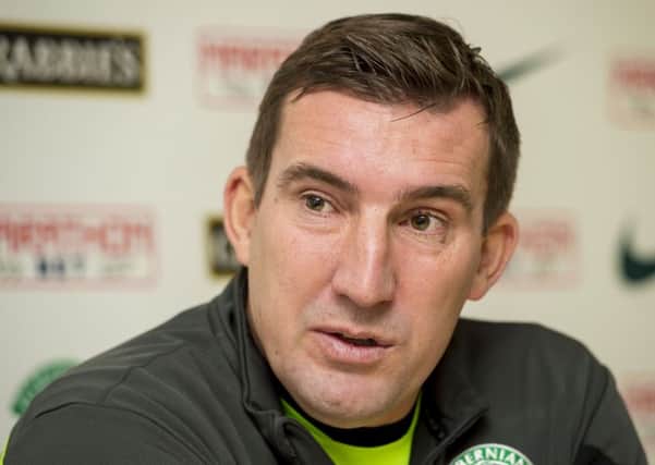Hibernian Manager Alan Stubbs talks to the press ahead of his side's fixture against Morton. Picture: SNS