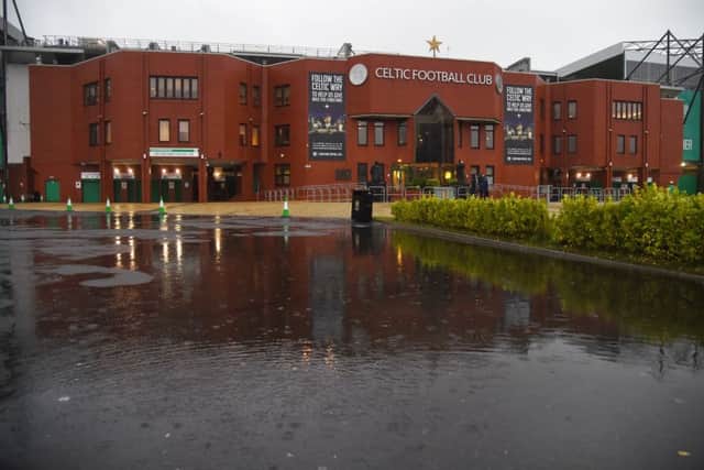 Celtic's clash with Hamilton was postponed due to heavy rain. Picture: SNS