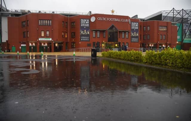 Celtic's clash with Hamilton was postponed due to heavy rain. Picture: SNS