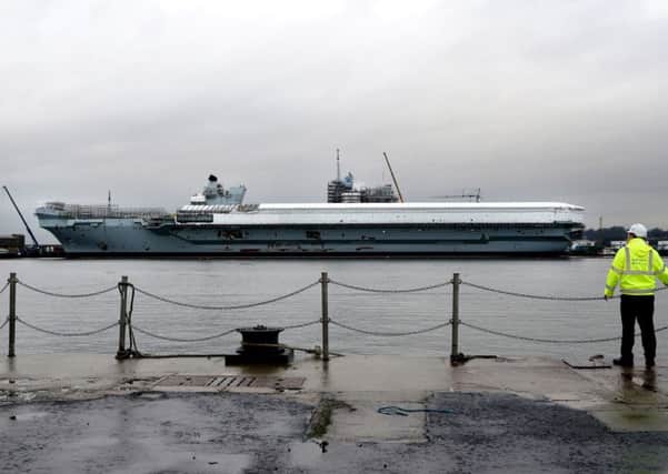 The HMS Queen Elizabeth aircraft carrier which is currently under construction in the docks at Rosyth. Picture: PA