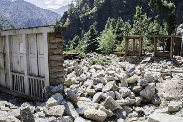 A home destroyed by the earthquakes in Nepal