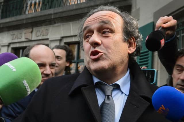 Michel Platini leaves the Court of Arbitration for Sport in Lausanne. Picture: AFP/Getty Images
