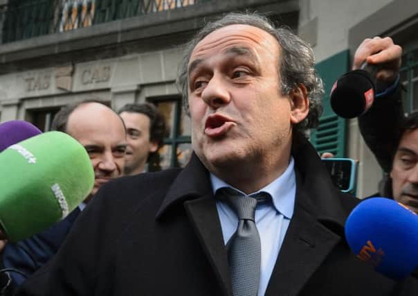 Michel Platini leaves the Court of Arbitration for Sport in Lausanne. Picture: AFP/Getty Images