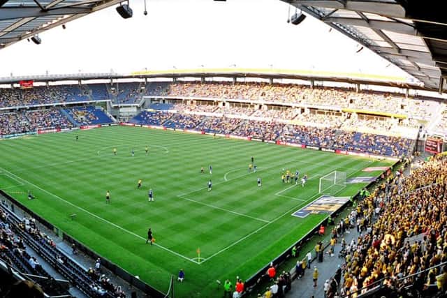 Fans take in a Danish Superliga match at the Brondby Stadion. Picture: Wiki Commons