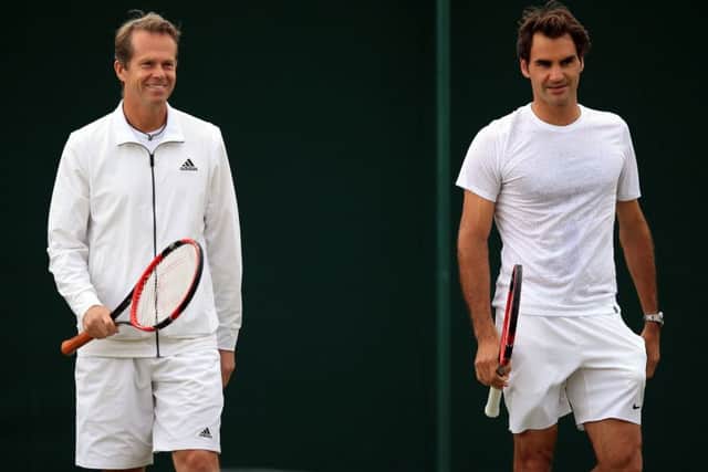 World No 3 pays tribute to his childhood hero as they part ways. Picture: PA