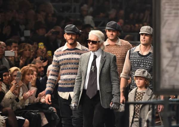 Karl Lagerfield debuting the Métiers d'Art collection in Rome. Picture: Getty Images