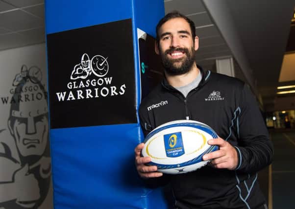 Josh Strauss and Glasgow Warriors will be in Paris on 9 January for the European Rugby Champions Cup match against Racing 92. Picture SNS Group/SRU Rob Casey