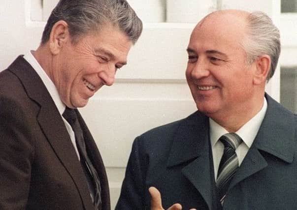 Former Russian president Mikhail Gorbachev - pictured here with Ronald Reagan - given Freedom of Aberdeen in 1993