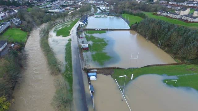Flood damage in Hawick.
