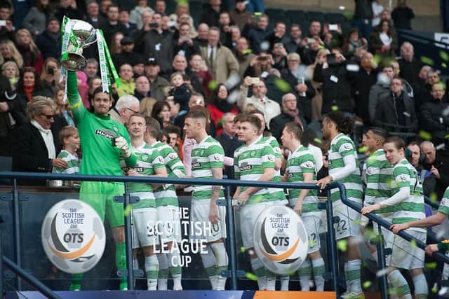 Celtic celebrate their 2015 League Cup final victory over Dundee United. The competition will be revamped from next season. Picture: John Devlin