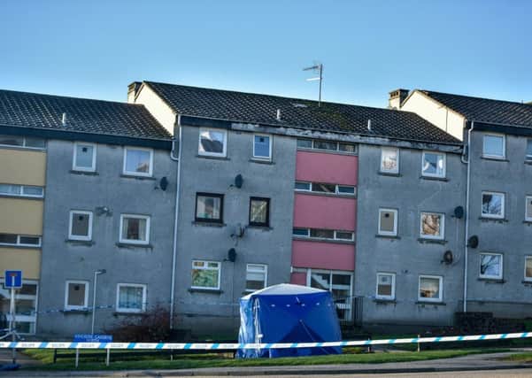A Police forensics tent is seen on Foresterhill Road in Aberdeen. Picture: Hemedia