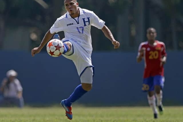 Peralta playing for Honduras in a World Cup qualifier against Cuba in September 2012. Picture: AP