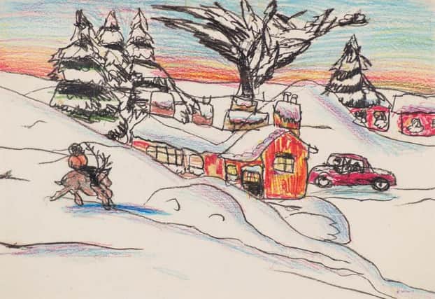 Richard Wawro, (1952-2006), Winter, 1966, Crayon drawing. Image: The McManus Art Gallery and Museum, Dundee