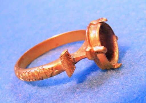 The 15th Century gold finger ring found at Loch Leven, Perth and Kinross. Now with National Museums Scotland.
