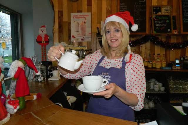 Picture: Gail in her cafe Jollytots and Cookies