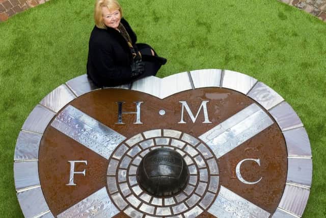 Hearts owner Ann Budge officially opens the Memorial Garden at Tynecastle. Picture: Craig Foy/SNS