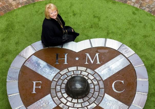 Hearts owner Ann Budge officially opens the Memorial Garden at Tynecastle. Picture: Craig Foy/SNS