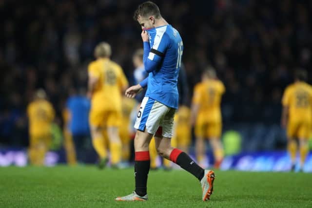 Rangers' Andrew Halliday appears dejected at the final whistle. Picture: PA