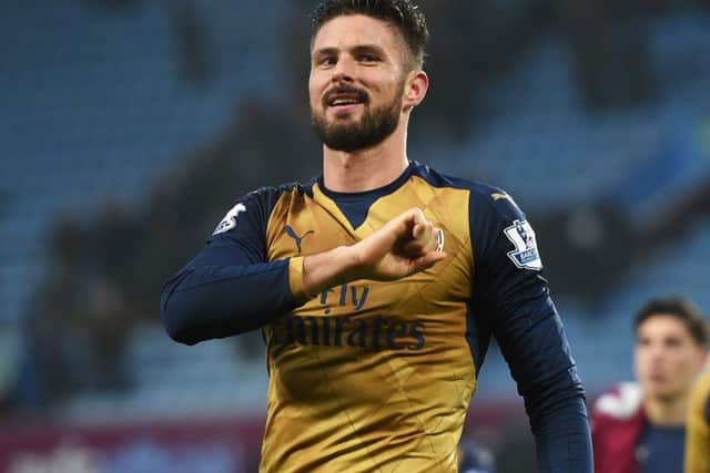 Arsenal scorer Olivier Giroud celebrates at the final whistle. Picture: Getty
