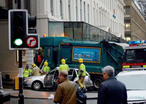 The bin lorry involved was the same size and type as the one involved in the George Street crash last December. Picture: Hemedia