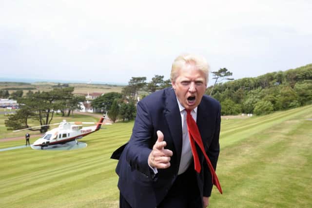 Donald Trump at Turnberry. He should not expect to host the Open any time soon.  Picture: John Devlin