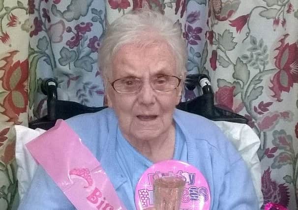 Ina Carruthers celebrated her 105th birthday on St Andrew's Day. Picture: SWNS