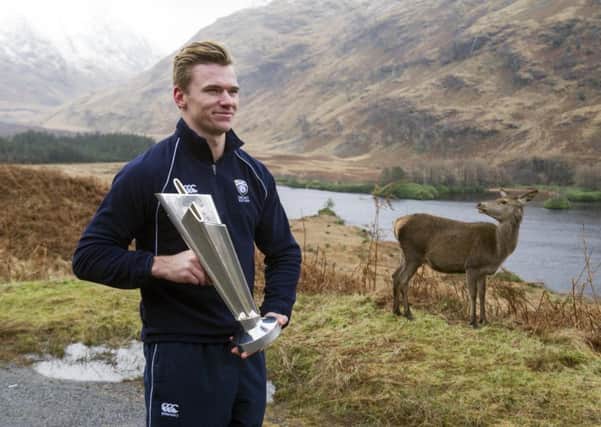The ICC World Twenty20 trophy has arrived in Scotland as part of the Nissan Trophy Tour. Picture: Contributed