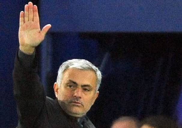 Chelsea manager Jose Mourinho gestures to players during the defeat by Chelsea on Monday. Picture: AP