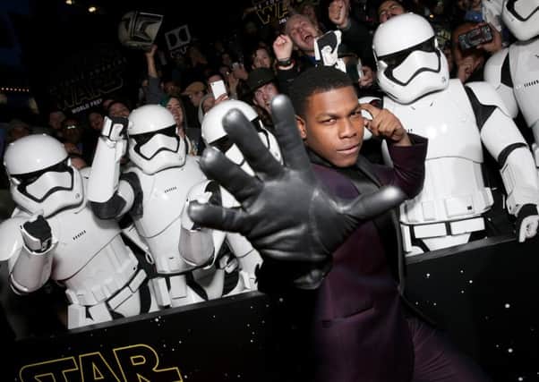 Actor John Boyega with Storm Troopers. Picture: Getty Images