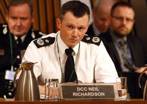 DCC Neil Richardson, Designated Deputy for Chief Constable gives evidence to the Justice Committee at Holyrood. Picture: Scottish Parliament