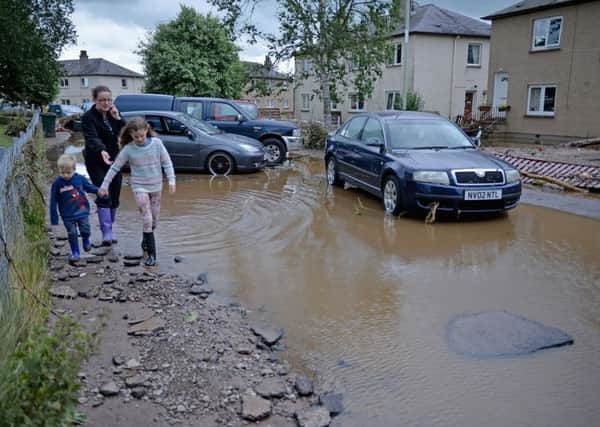 Flooding in Alyth led to hundreds of people being evacuated in July. Picture: Getty