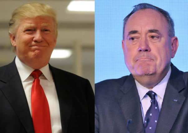 A war of words escalated between Donald Trump and Alex Salmond. Picture: TSPL