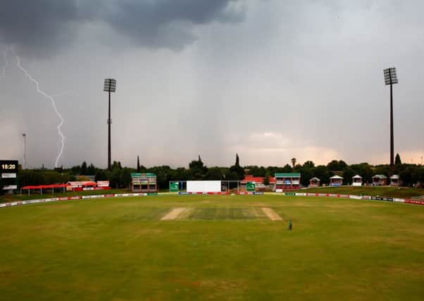 Lightning strikes near the cricket ground in Potchefstroom during yesterdays storm. Picture: Getty
