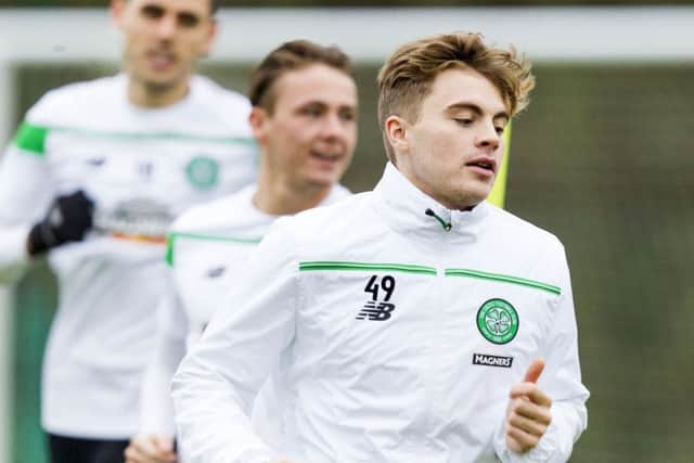 James Forrest at Celtic training. Picture: SNS