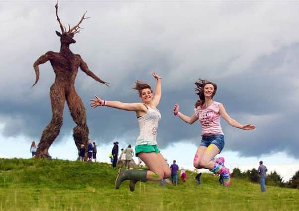 Revellers at the Wickerman Festival