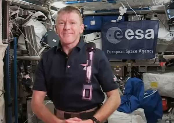 Major Tim Peake allows mic to drift during interview. Picture: PA