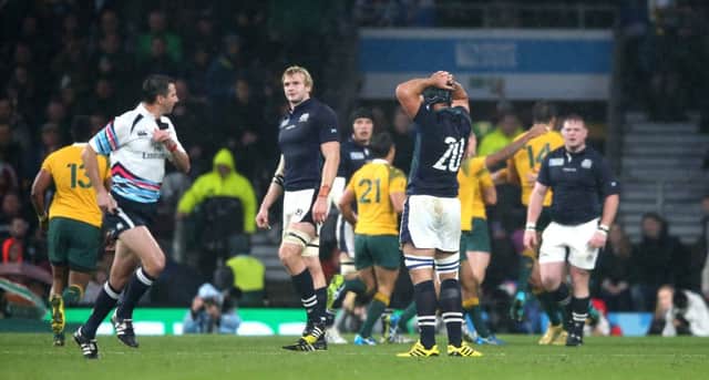 Referee Craig Joubert broke Scottish hearts in the dying minutes of the national side's quarter-final clash against Australia