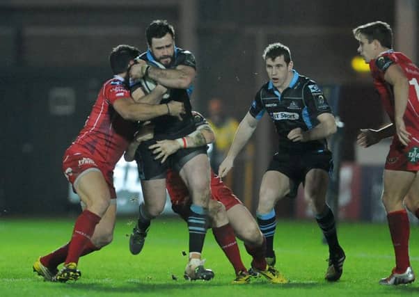 Glasgow Warriors' Alex Dunbar looks for a way through
. Picture: Photographer Ian Cook/CameraSport