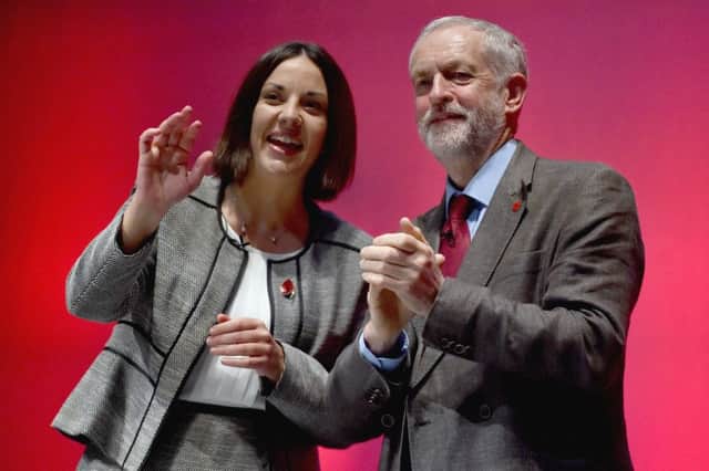 Jeremy Corbyn, pictured here with Labours Scottish leader Kezia Dugdale, is bullish about his leadership of the national party. Picture: Jeff J Mitchell/Getty