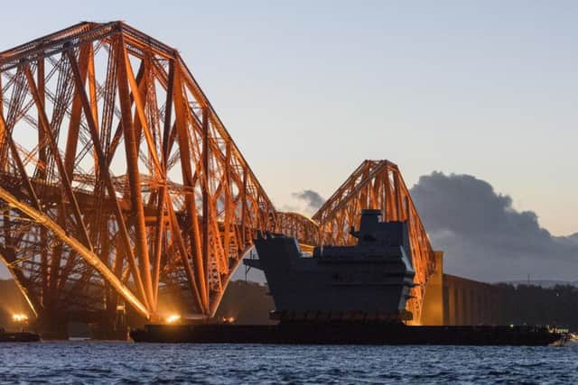 Final piece in the aircraft carrier jigsaw sails up Forth. Picture: PA