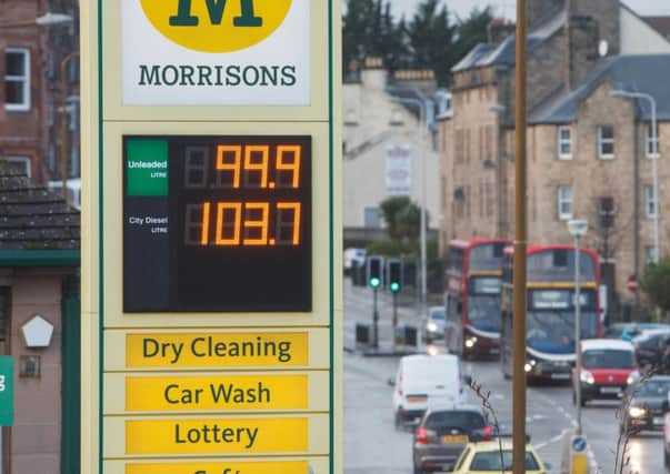 The price of petrol at the pumps is now below where it was in real terms a decade ago. Picture: Toby Williams