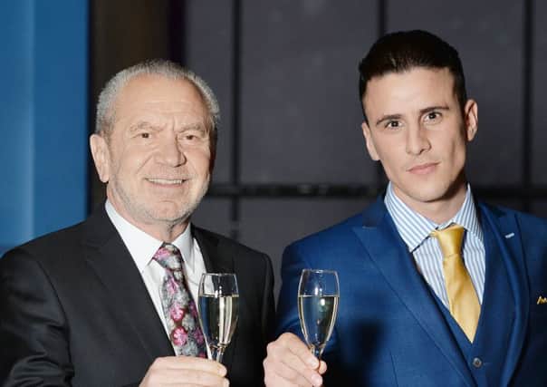 Lord Alan Sugar, left, with Apprenctice winner Joseph Valente. Picture: PA