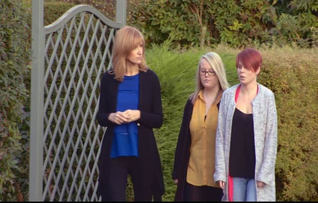 Robyn and Lucy Ewing talk to the BBC's Jackie Bird. Picture: BBC Scotland
