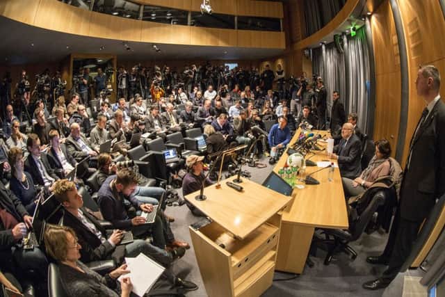 Sepp Blatter was in defiant mood when he  faced the media. Picture: AP