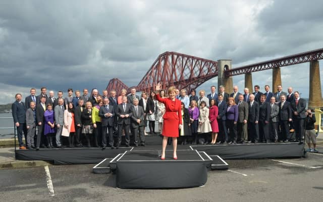 Nicola Sturgeon and the SNP MPs after a tremendous general election for the party. Picture: Jon Savage