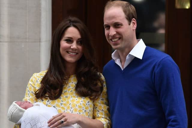 Prince William and the Duchess of Cambridge show their newly-born daughter. Picture: AFP