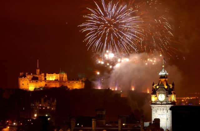 The fireworks as seen from the top of Calton Hill. Picture: Rob McDougall